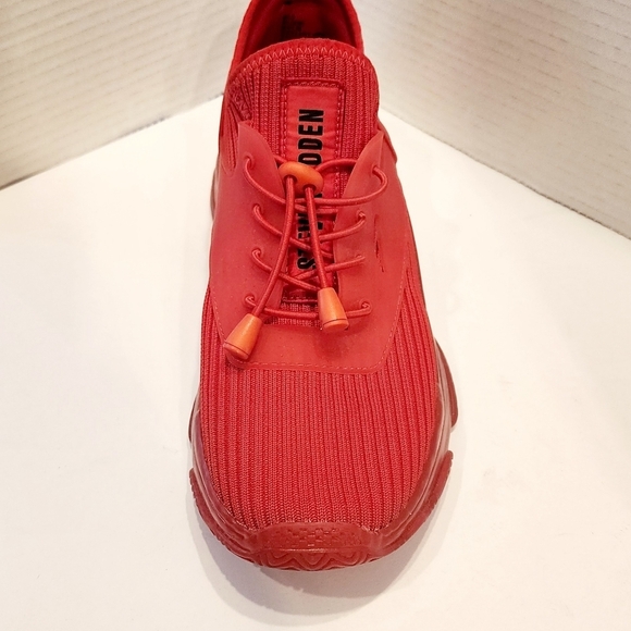 Steve Madden Match-K Trainers Mens with Translucent Sole in Red Sneakers Size 7 - Picture 3 of 9